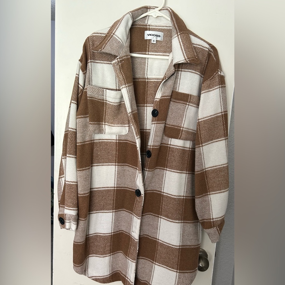 Vigoss Tan plaid Jacket Size S